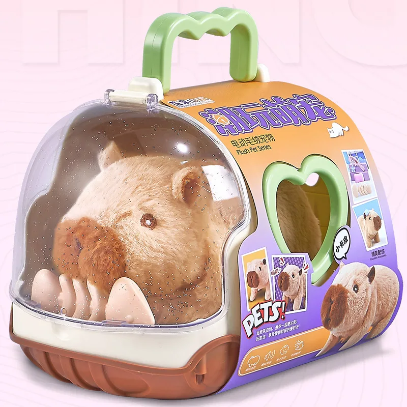 Children's Electric Cute Capybara Plush Doll Toy Funny Walking Will Call Animal Electric Plush Play House Toys Birthday Gifts