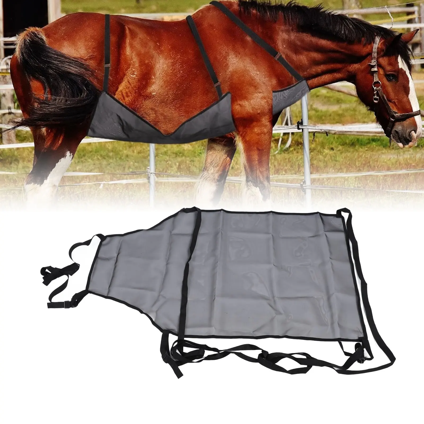 

Horse Belly Guard Net Scratch Resistance Flying Bugs Guard Cover Breathable Mesh Belly Protector Mesh Horse Belly Protector