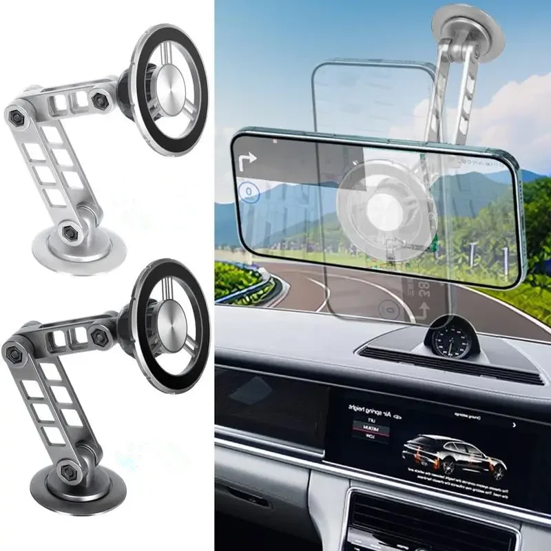 Universal Magnetic Ring Car Phone Holder Metal Navigation Bracket 360 Degree Stands Telescoping For iPhone 15 14 13 12 Por Mount