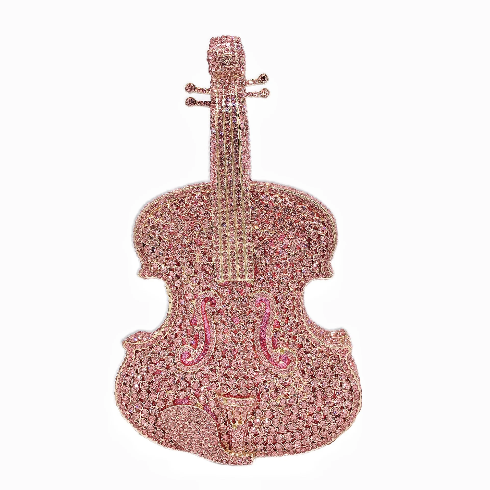 

2025 New Design Evening Bag for Women Rhinestones Clutch Purse Violin-Style Crystal Bag for Wedding Evening Party