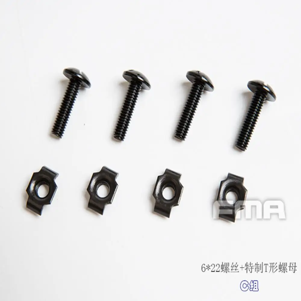 Tactical Helmet Rail Screws Set, Helmet Strap Fixed Screws Bolts and Nuts, Airsoft Hunting, Paintball Sport Accessories