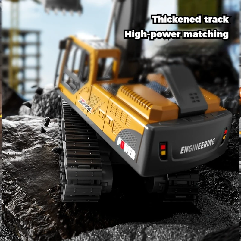 New Product 680 ° Rotation No Dead Angle Simulation Alloy Excavator Construction Vehicle Dump Truck Electric Bulldozer Boy Toy