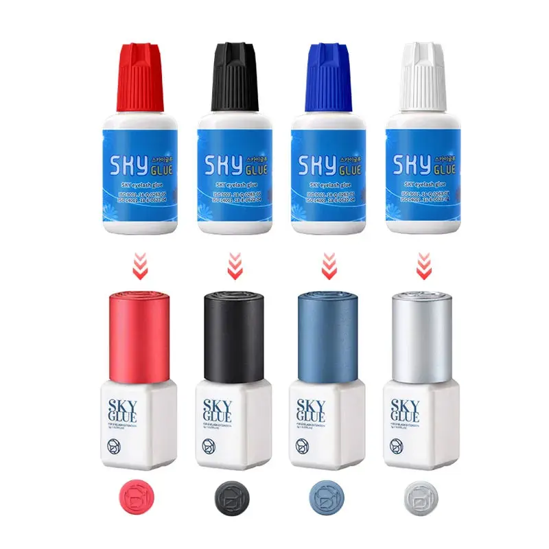 5ml Quick Dry SKY Glue for Eyelash Extension Korea Original S Plus Red Cap Lashes Adhesive Lasting with Sealed Bag