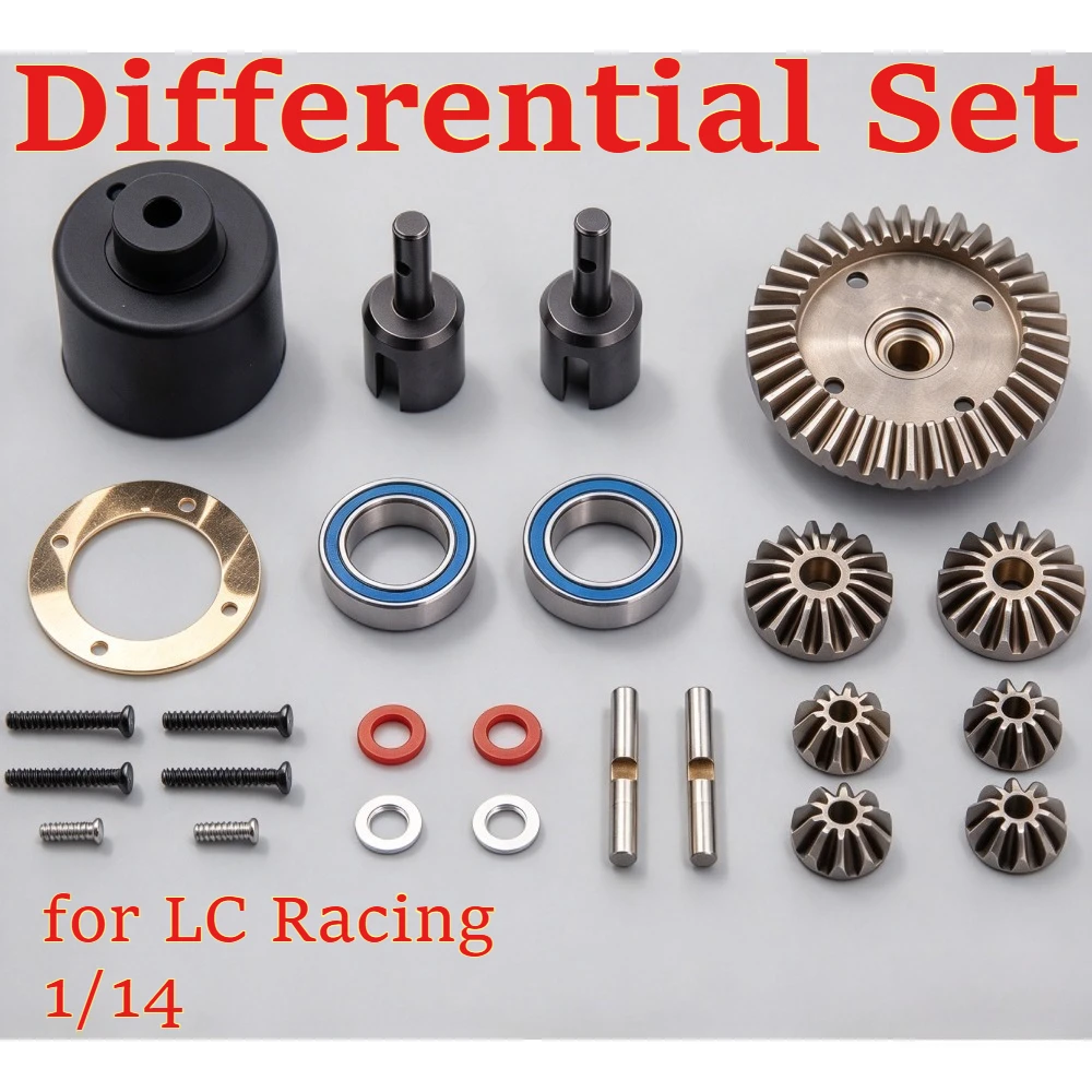 RC Parts New 4 Gear Reinforced Differential Set for LC Racing 1/14 Buggy Monster Truck Short Course Truggy custom size accessory