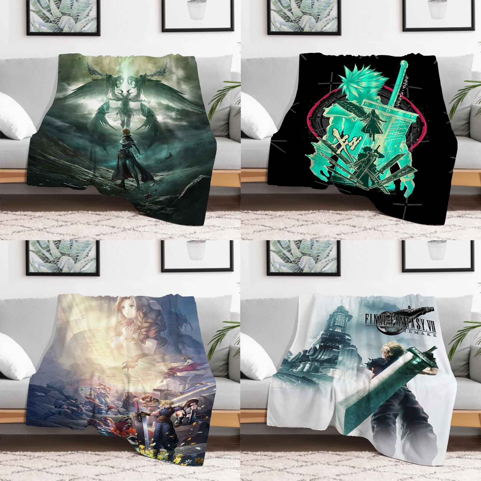 Final Fantasy VII XII Game Blanket Fluffy Soft Blankets & Throws Furry Winter Sofa Throw Bed Baby Fleece Beds Custom Nap Anime