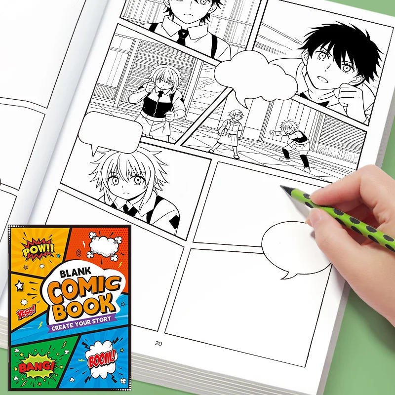 Drawing Book Comic Graffiti Drawing Book, Splicing Style Hand Drawn Comic Decompression Drawing 32 Page Splicing Blank
