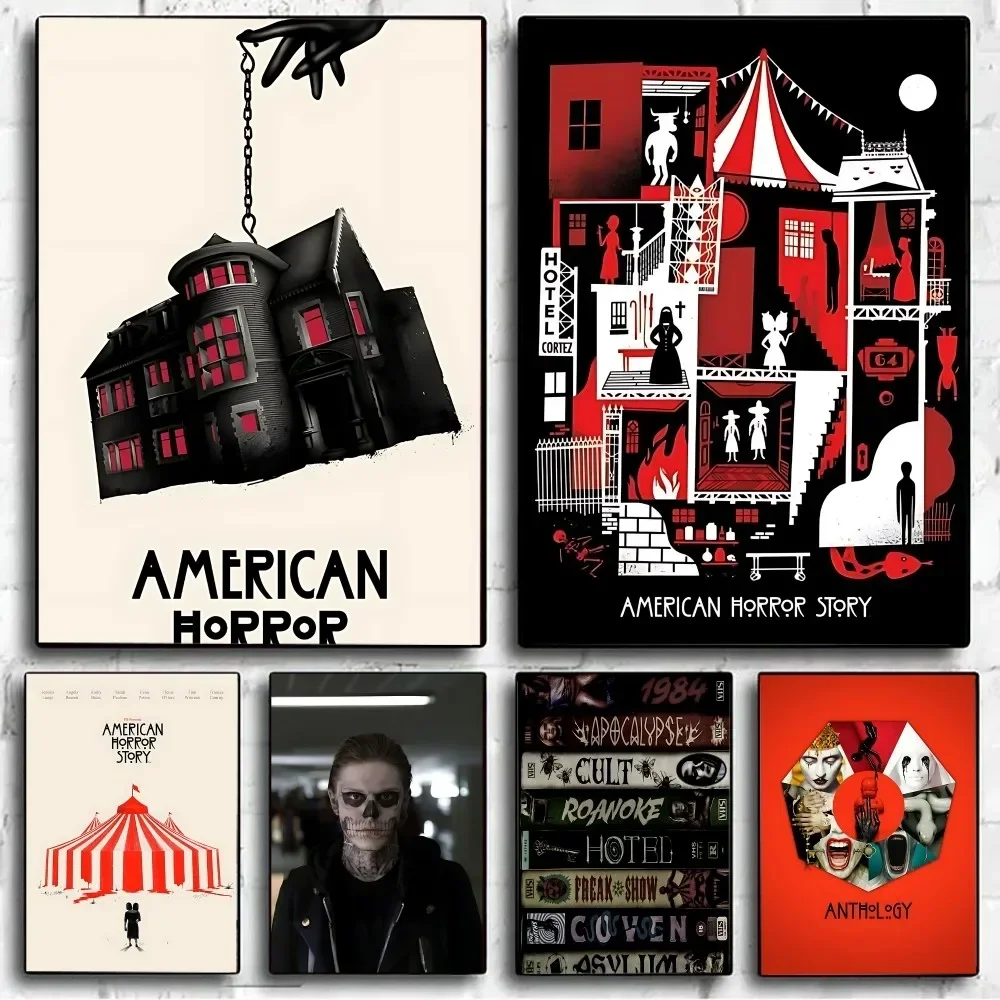 Póster de historia de terror americana AHS, póster sin marco, papel Kraft para Club, Bar, póster Vintage, pintura artística de pared, pegatinas de estudio para dormitorio