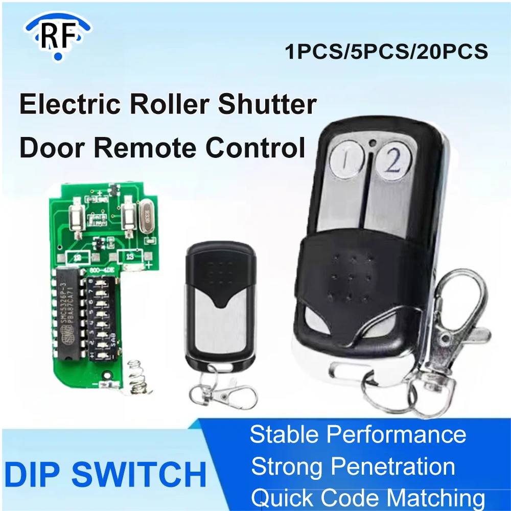 Mando Puerta Garaje Clemsa 0341 n2m,SMC5326 DIP Switch Remote Control 330M, 433MHz Wireless Remote for Access Control