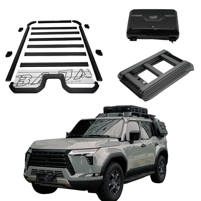 For Lexus GX550 2024+ Aluminum Roof Platform, Side Ladder & Side Storage Box