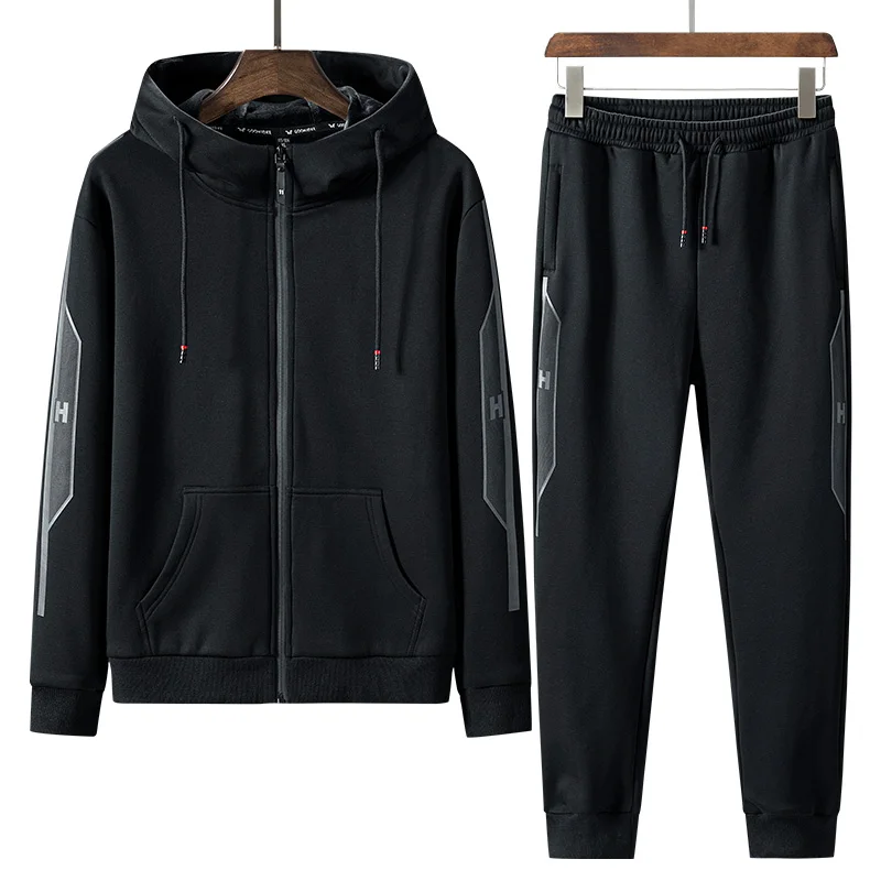 

Winter Men Hoodies Big Size 6xl 7xl 8xl Autumn Hooded Pants Set 68% Cotton Fleece Tracksuit Set Streetwear Sportswear Sweatshirt