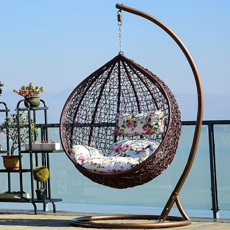 Factory Cheap Outdoor PE Rattan Nest Egg Hanging Swing Chairs