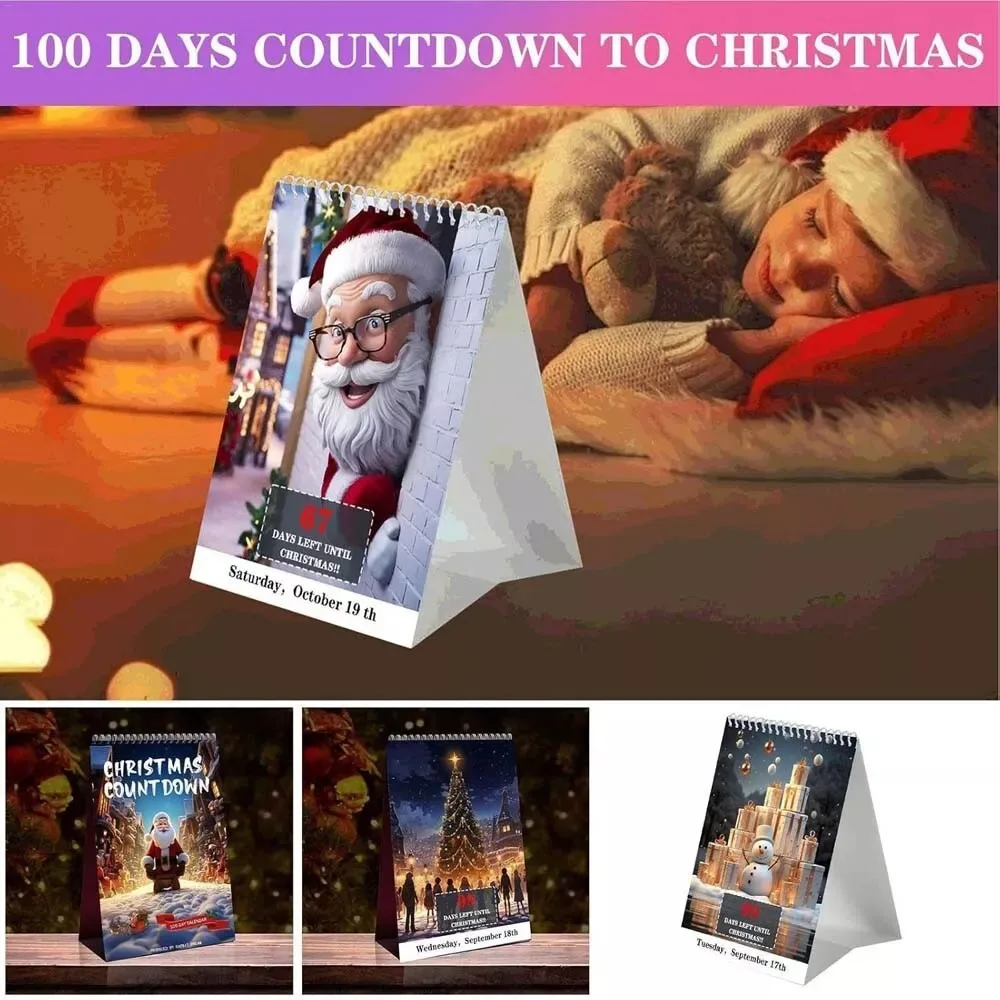 

Useful 100 Day Christmas Advent Calendar 2024 Xmas Gifts Countdown Calendars Tear-Off Snowmen Desktop Flip Calendar