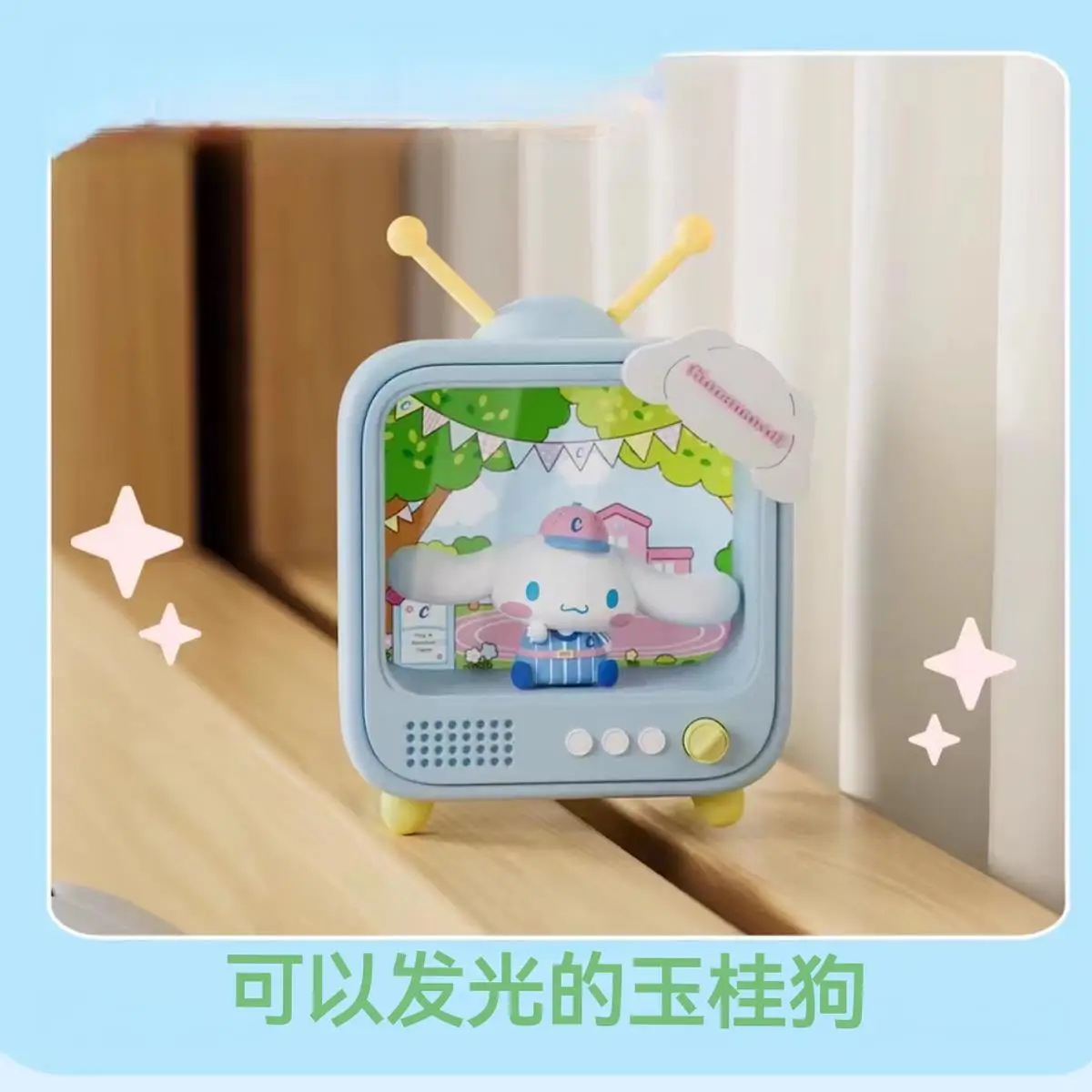 Kawaii Sanrio Charakter TV Kanal Serie Leuchtende Nachtlicht Spielzeug Anime Kuromi Cinnamoroll HelloKitty Mädchen Desktop Ornamente