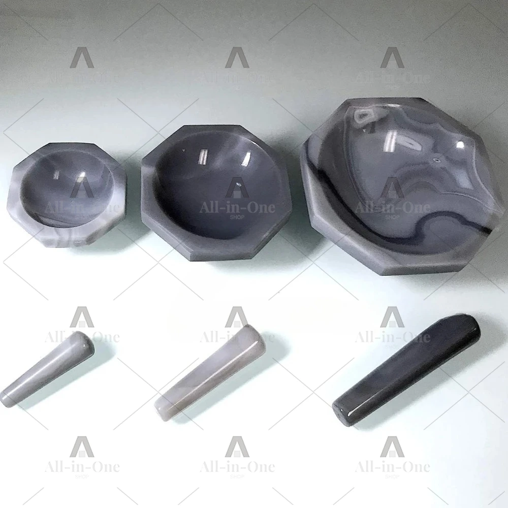 30mm 50mm 70mm 100mm all sizes High Quality Natural Agate Mortar and Pestle for  Grinding 110mm 120mm 150mm 160mm 200mm