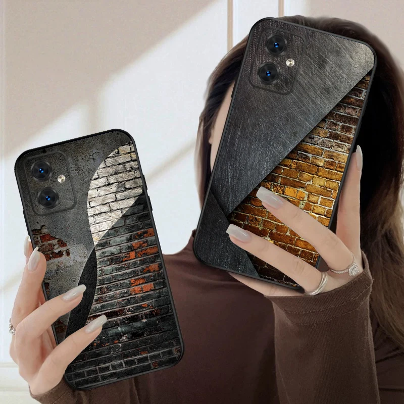

Grey red bricks For Motorola Moto G 04 G05 14 15 24 34 35 54 55 75 84 85 Edge 40 50 Fusion 60 Fusion silicone soft phone case
