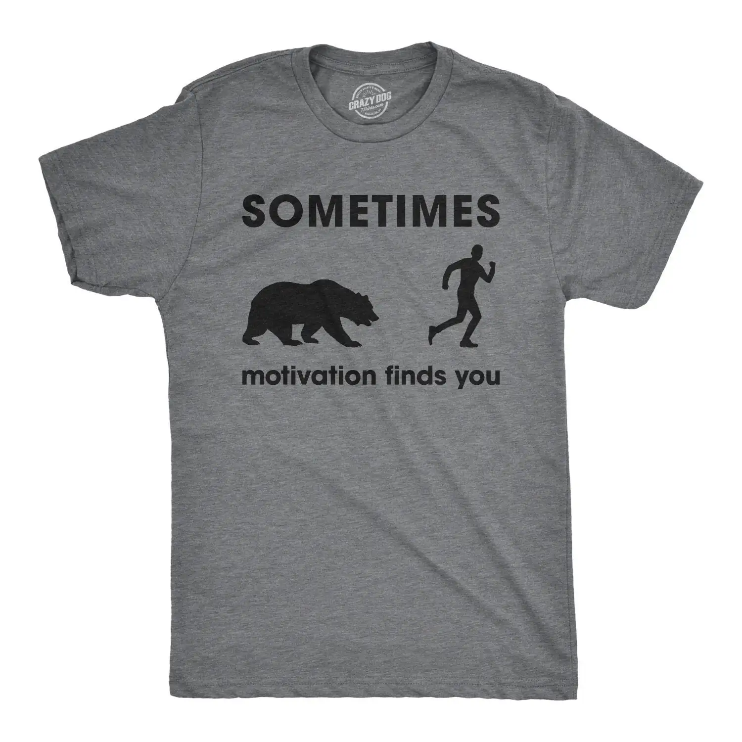 

Sometimes Motivation Finds You Bear Funny Runners T Shirt Sarcastic Fitness Men For Runner Under 20 Running