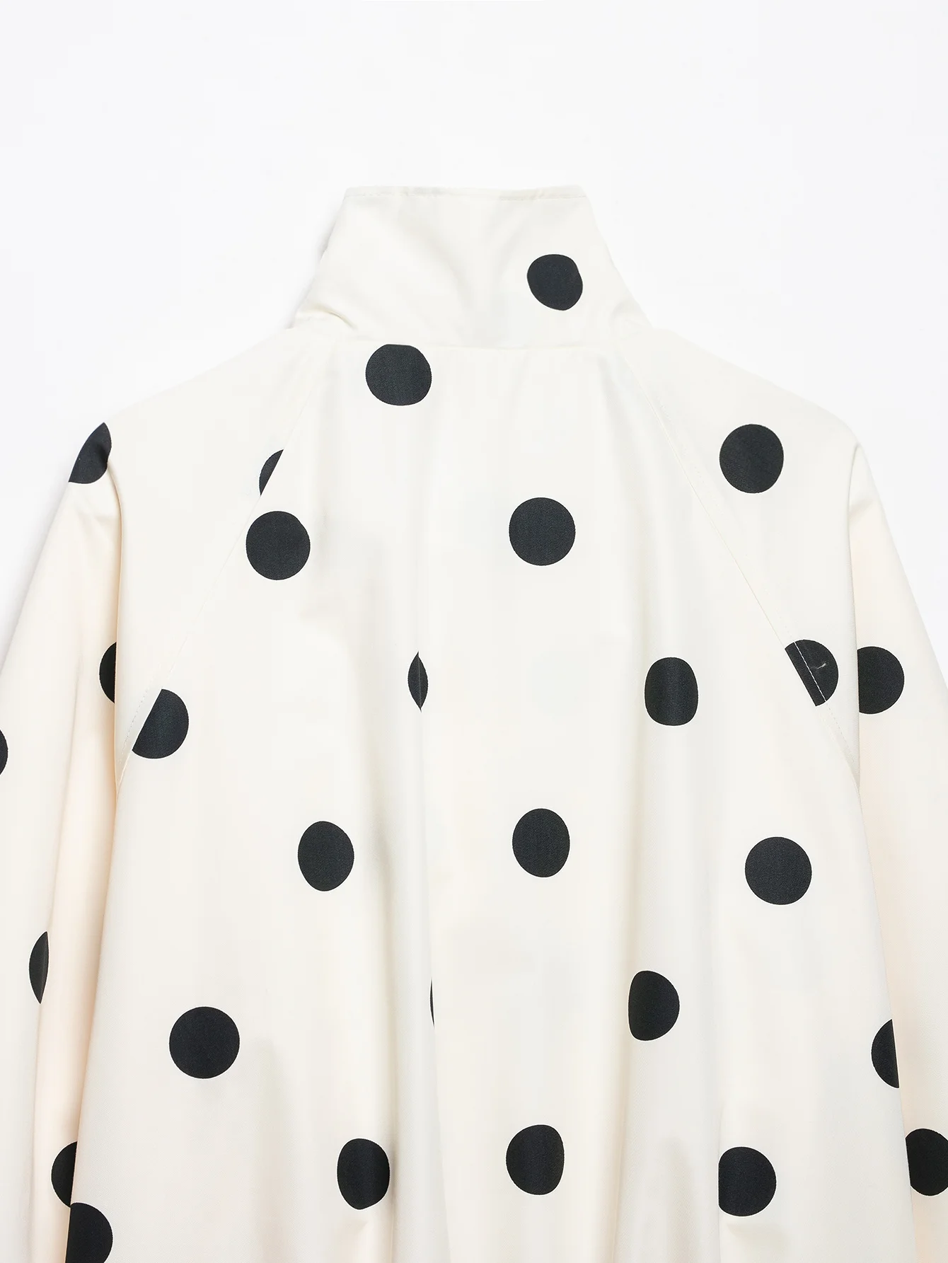 Damenmode Vintage Polka Dots Jacke mit Taschen und Stehkragen Frühling Herbst Langarmjacke Urlaubsoutfits für Frauen – Detail 10