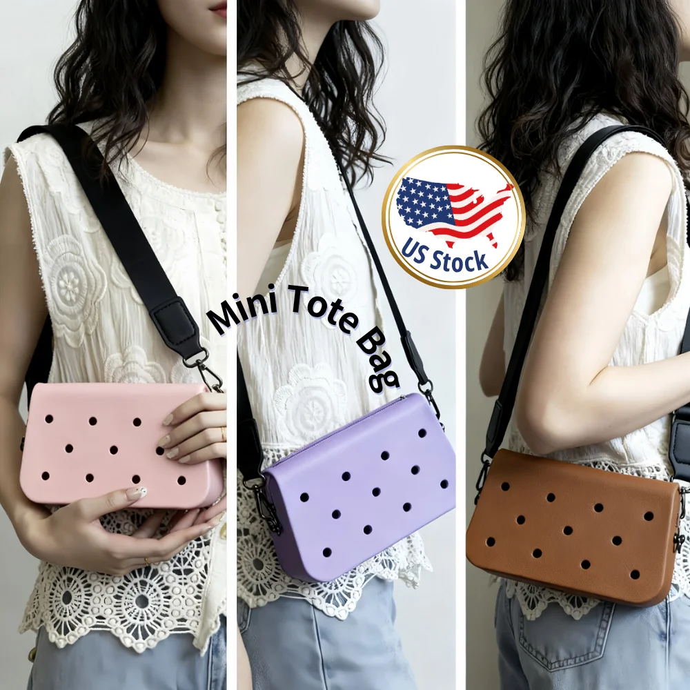 

Trendy EVA Mini Tote Bag for Clog Charms Cute Small Handbag Waterproof Perforated Crossbody Purse for Women Daily Fashion Use