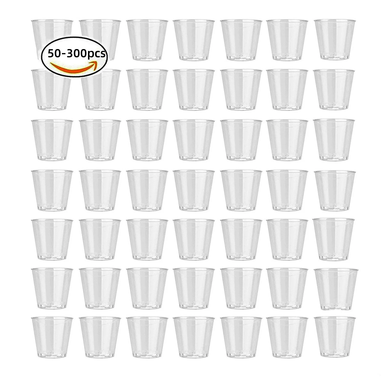 50-300 pcs 30ml Eco-friendly Clear Plastic Disposable Party Shot Glasses Jelly Cups Tumblers Birthday Kitchen Accessories