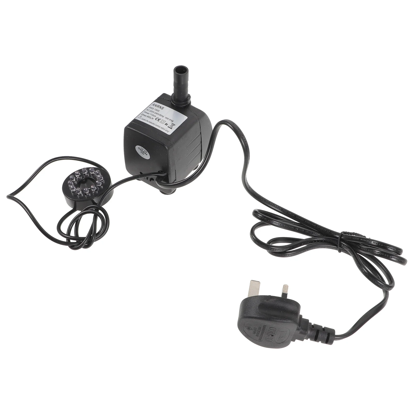 

16W Submersible Water Pump For Aquarium Fountain Hydroponics Adjustable Flow Low Noise 12 Led Lights Red Blue Green Yellow