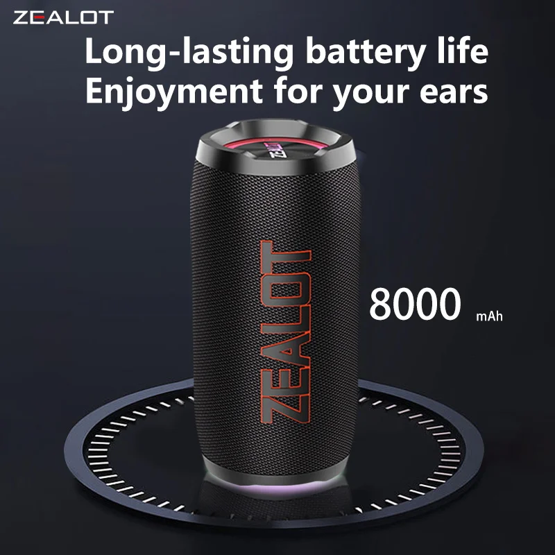 ZEALOT S76 50W ワイヤレス スピーカー、Hifi 音質、RGB ライト