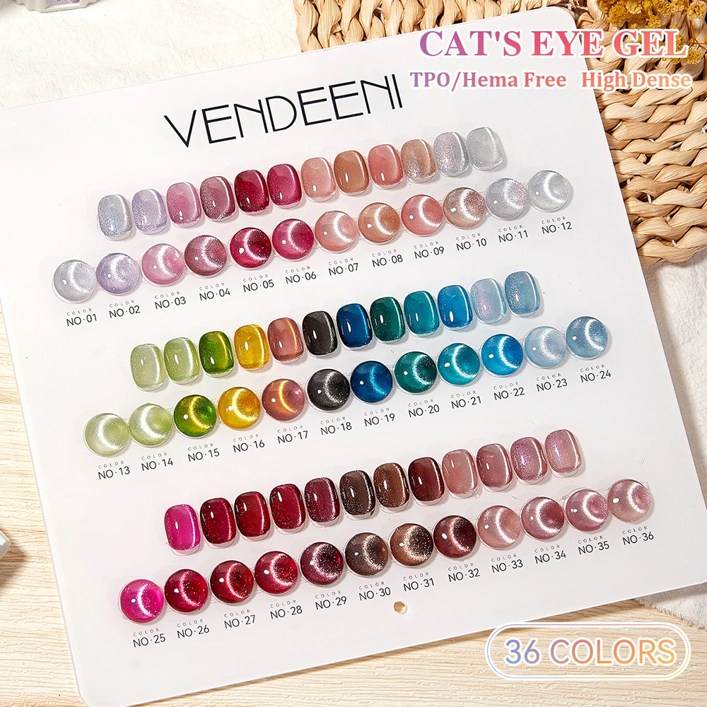 Vendeeni 36 Farben/Set Kristall-Katzenaugen-Gel-Nagellack Magnetischer UV-LED-Soak-Off-Gel-Lack Rosa Roter Katzenaugen-Gel mit Display – Detail 11