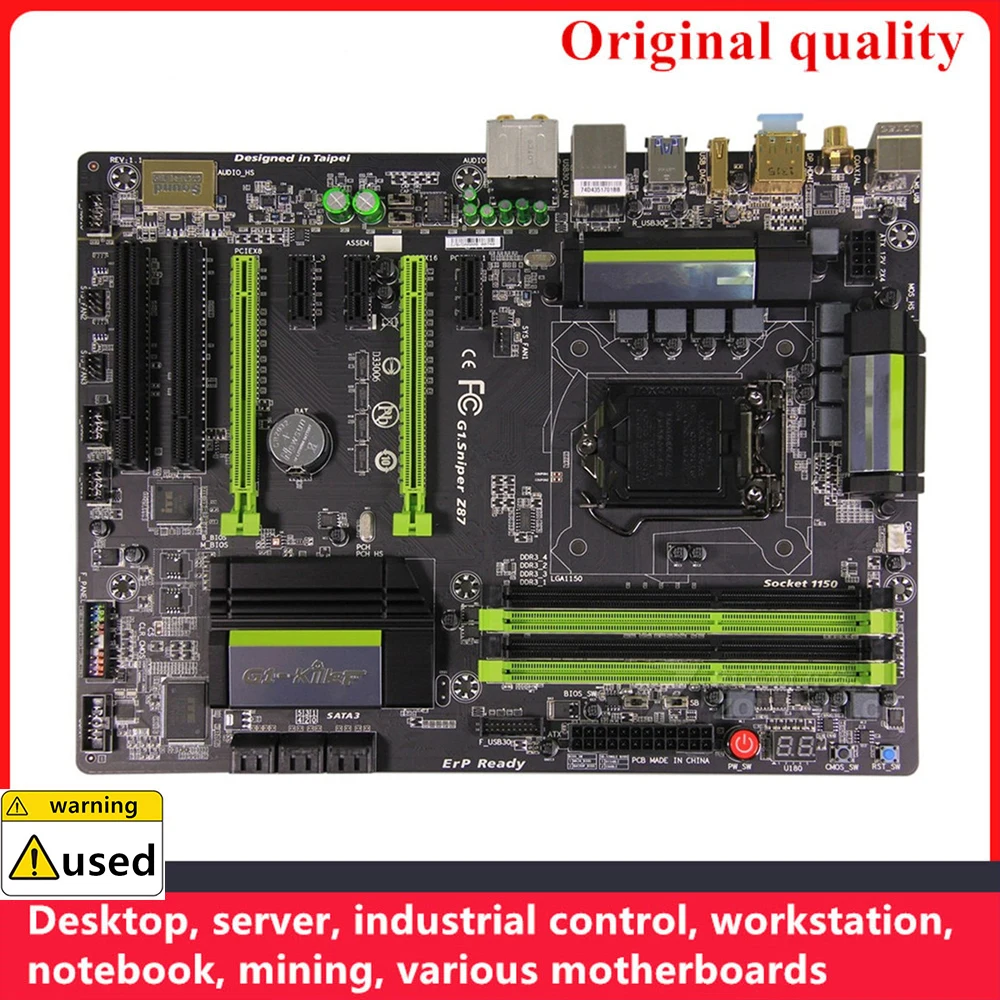 For G1.Sniper Z87 Motherboards LGA 1150 DDR3 32GB ATX Intel Z87 Overclocking Desktop Mainboard SATA III USB3.0