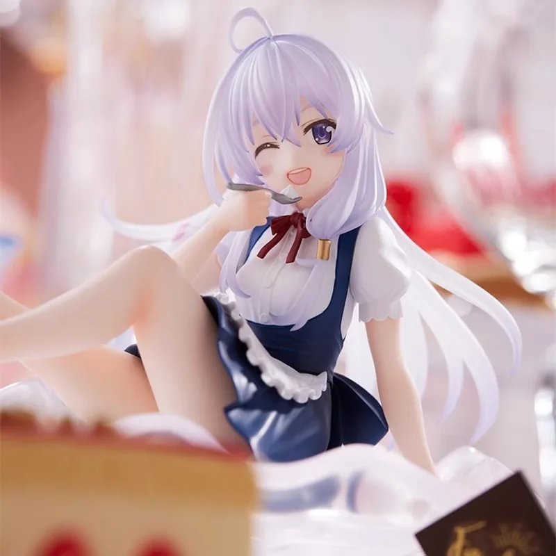 10cm 마녀의 여행 Elaina 아이스크림 애니메이션 피규어 고정밀 PVC 모델 2 차원 장식품 소년 소녀 저장 선물 장난감