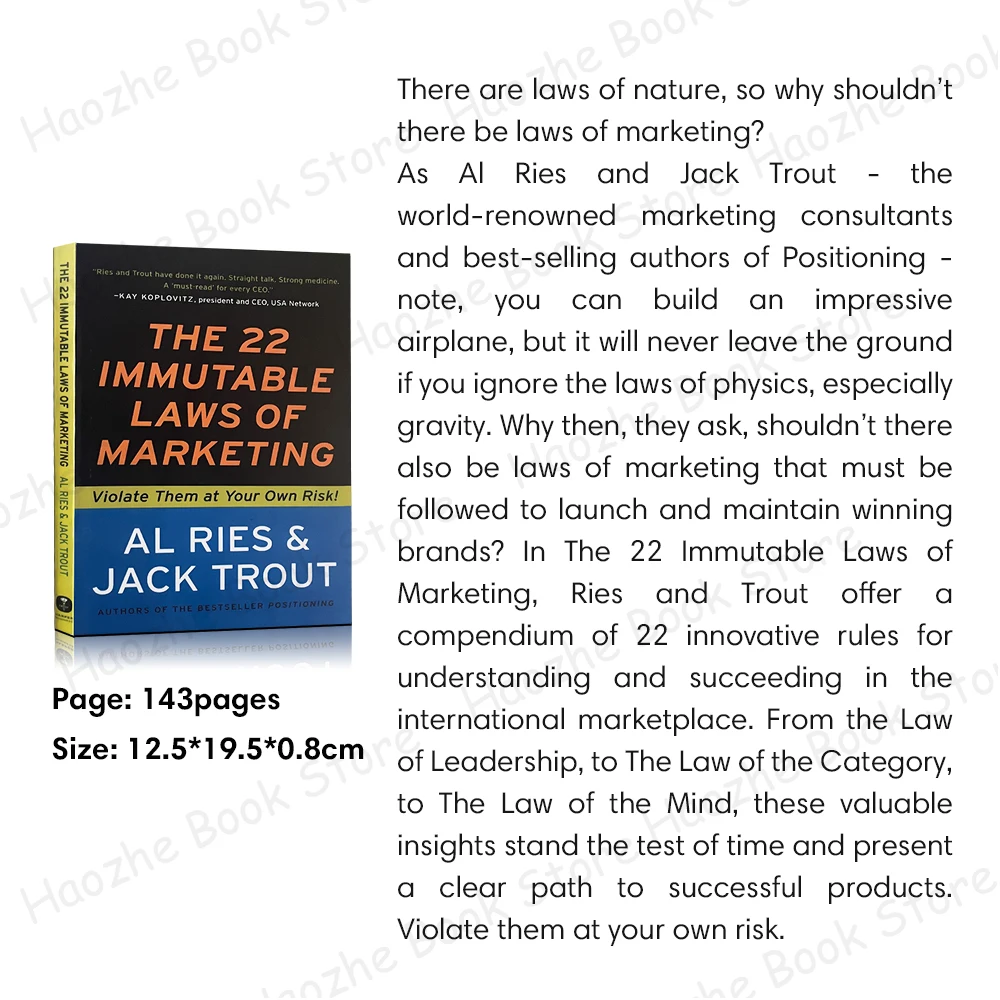 Imagem -02 - Lei Imutável do Marketing Viole-os a Seu Próprio Risco Livro Inglês para Pesquisa de Mercado Negócio Brochura a 22