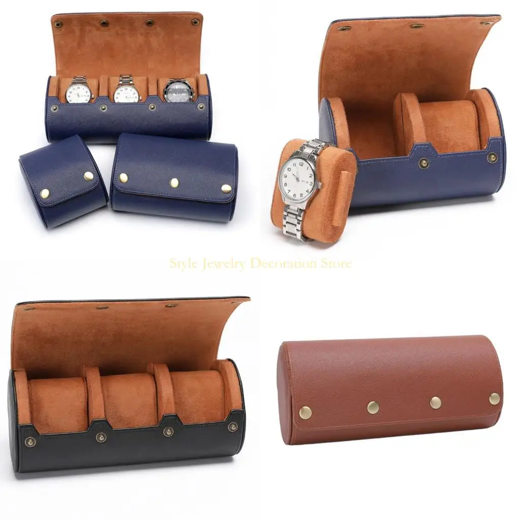 

D46E Leather Watch Presentation Container Flexible Cushion Slot Mounting Watch Holder Jewelry Accessory Storage Box