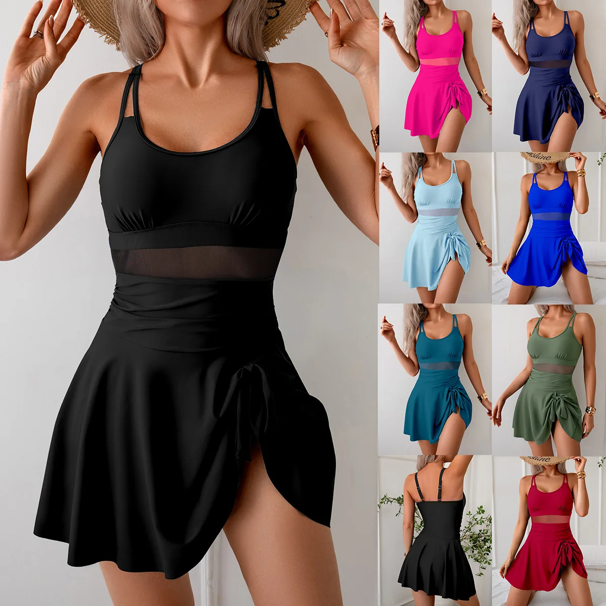 

Women's summer 2025 new one-piece swimsuit fashion sexy sports trend fitness tight quick drying beauty running swimsuit skirt