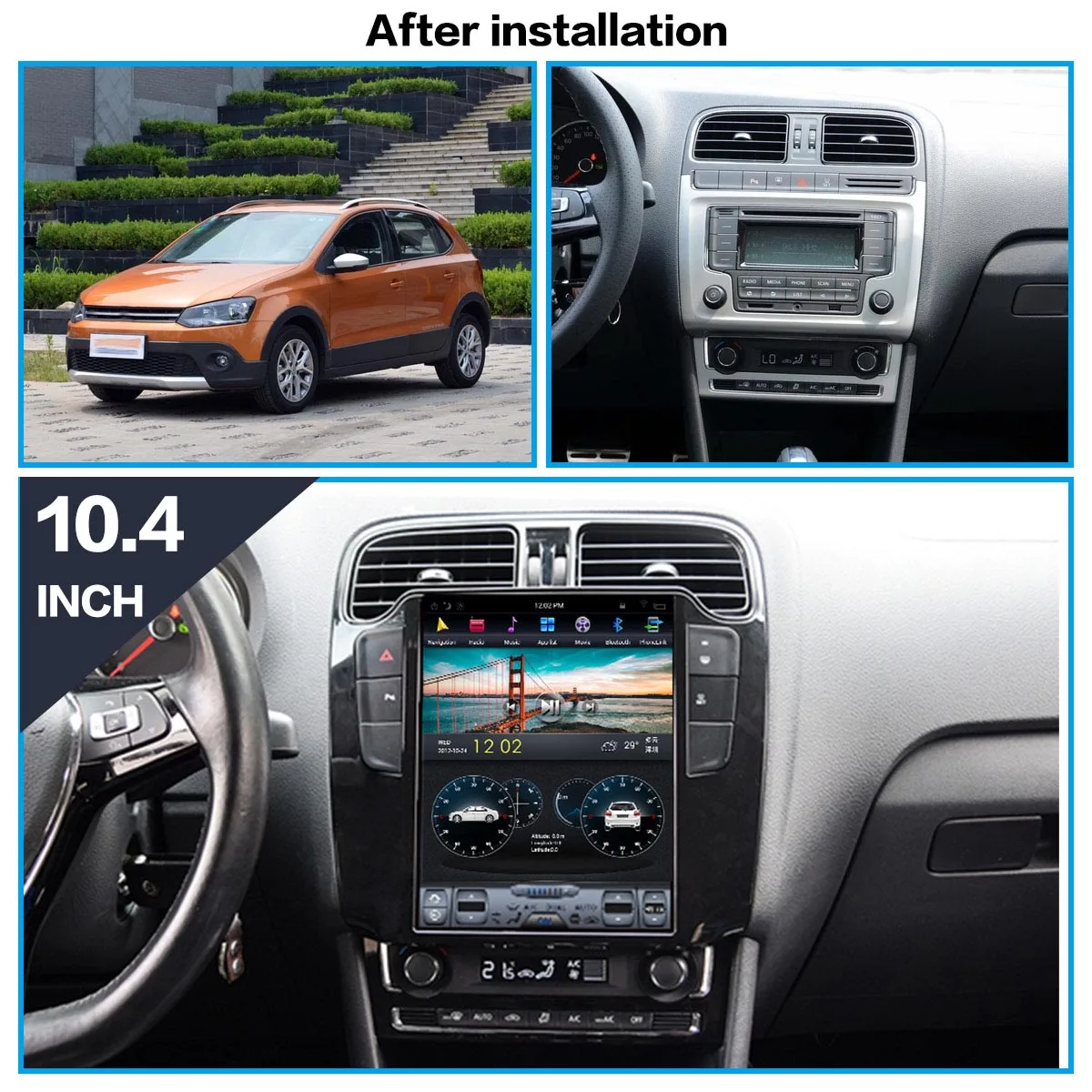 GPS Navi For VW POLO 2011 - 2016 Car Radio Multimedia Headunit DVD Player Autostereo Bluetooth Touchscreen Android 11 G6 System