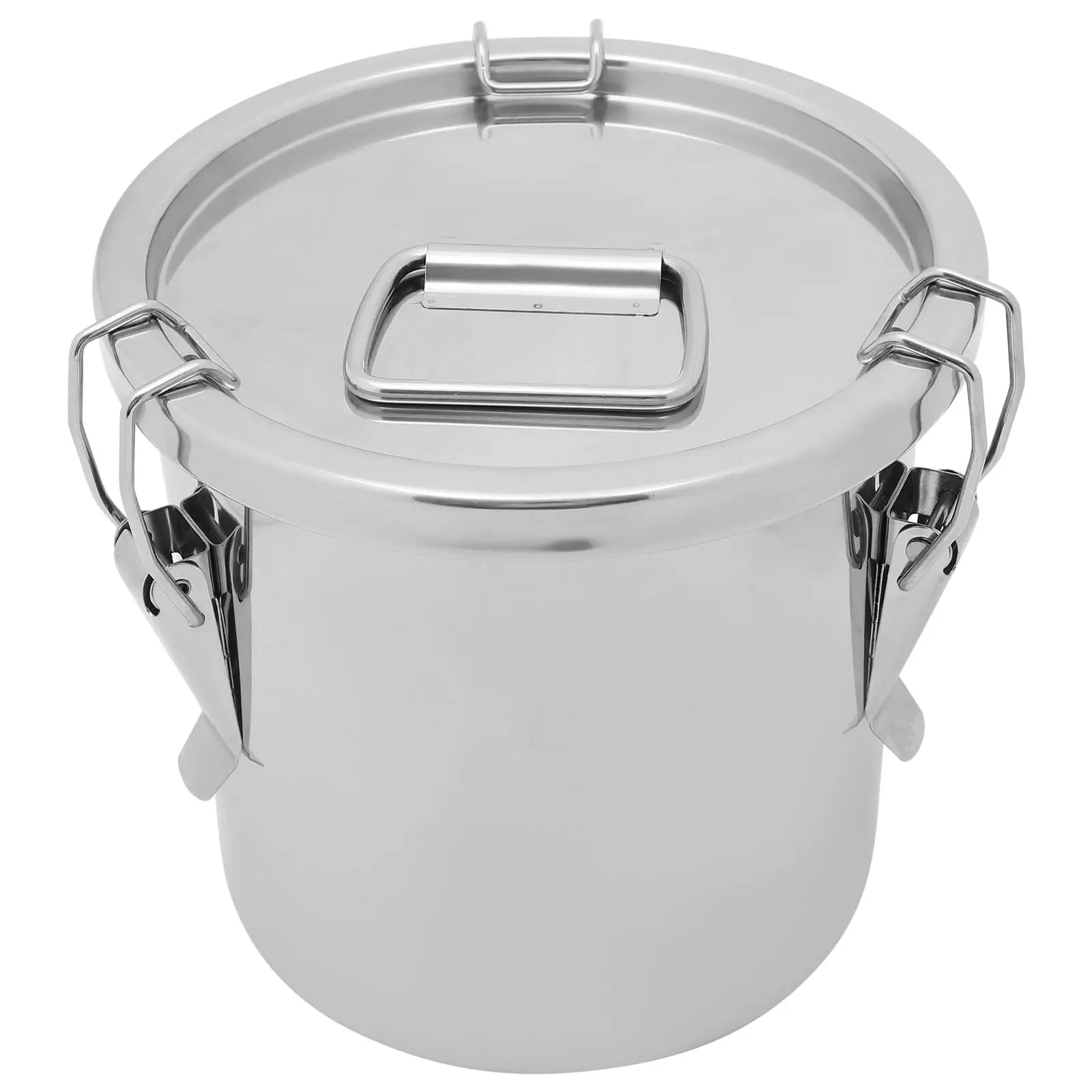 

Sealed Bucket 201 Stainless Steel 6L 20x20cm Kitchen Storage Milk Oil Grain Container Portable Food Flour Grease Can