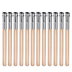 Extensores de lÃĄpiz de madera, 12 unidades, extensiÃģn de lÃĄpiz de arte con mango de aluminio para suministros de oficina y escuela