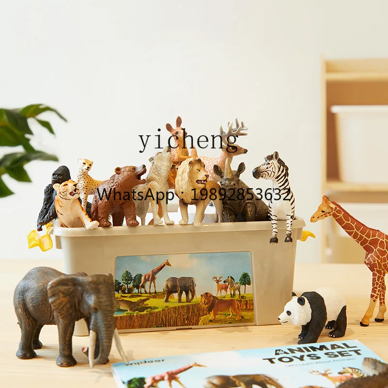 Milu Simulation Animal Model Soft Rubber Zoo Collection Jurassic Dinosaur Set Children's Toy Birthday Gift