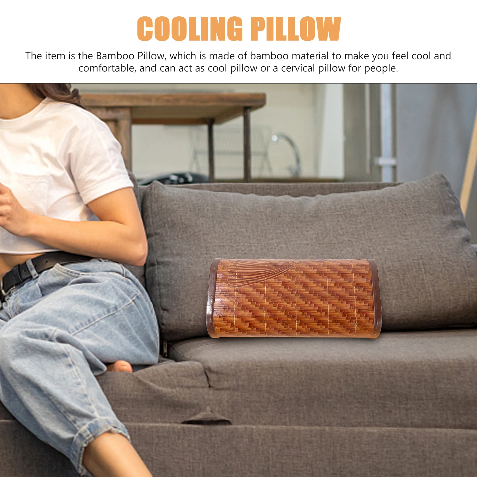 

Bamboo Pillow Cooling Sweat Steam Neck Cushion Breathable Chemical Fiber Pillows Summer Bamboo Mat Cervical Support Healthy