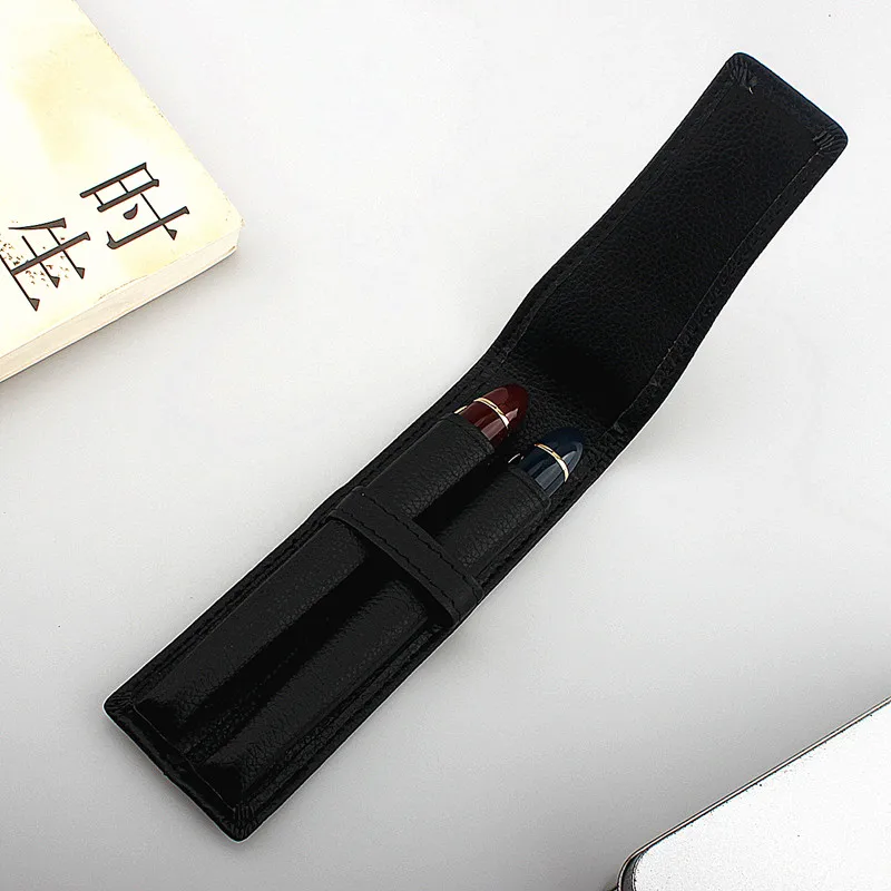 MiOYOOW Custodia A Penna In Pelle Retrò Con Cerniera - Marrone Giallo, 19x3 Cm, Per Penne Stilografiche E Matite - 3