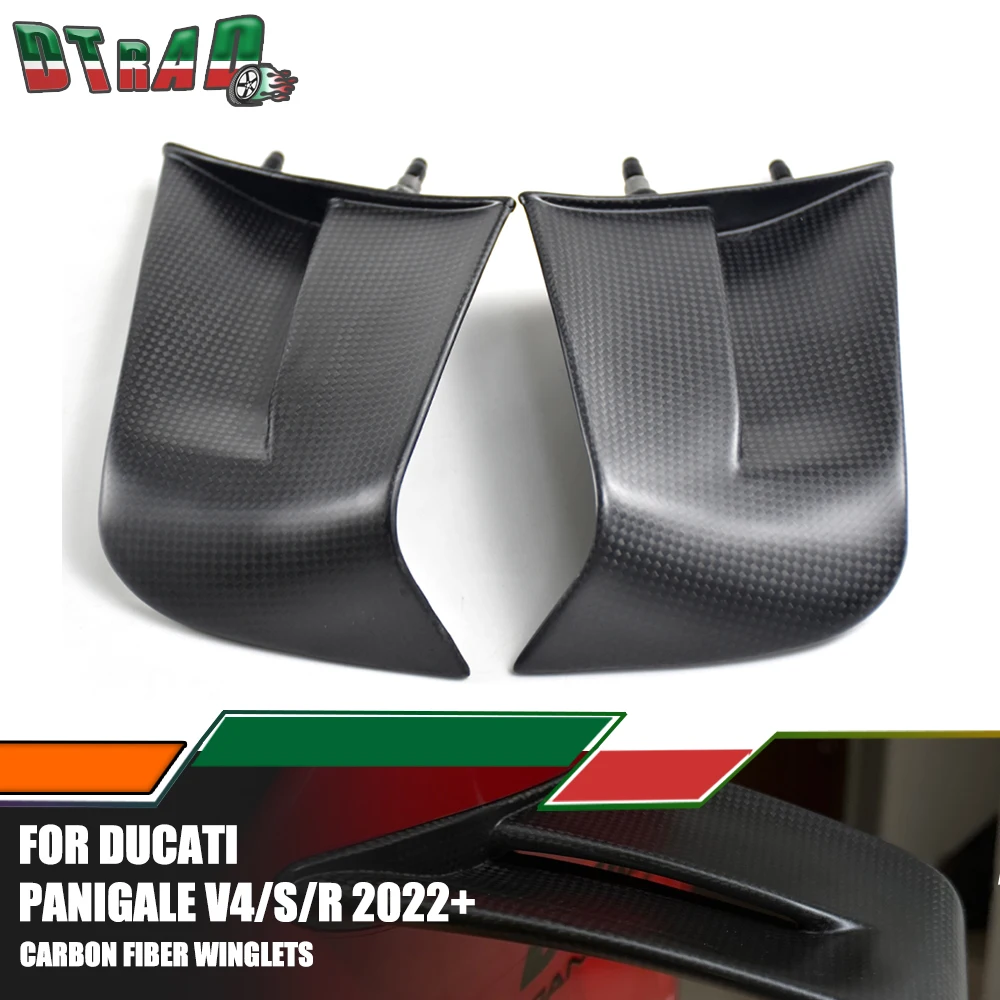 

For DUCATI Paniglae V4 V4S V4R 2022 2023 Carbon Fiber Winglets Aerodynamics Side Panels Wings Fairing Kit Motorcycle Accessories