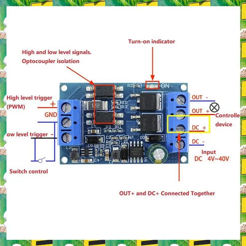 3C Electron DC 4V-60V MOS Trigger Driver Module Electronic Switch Control Board Module With PWM Control For High/Low Level Trigg