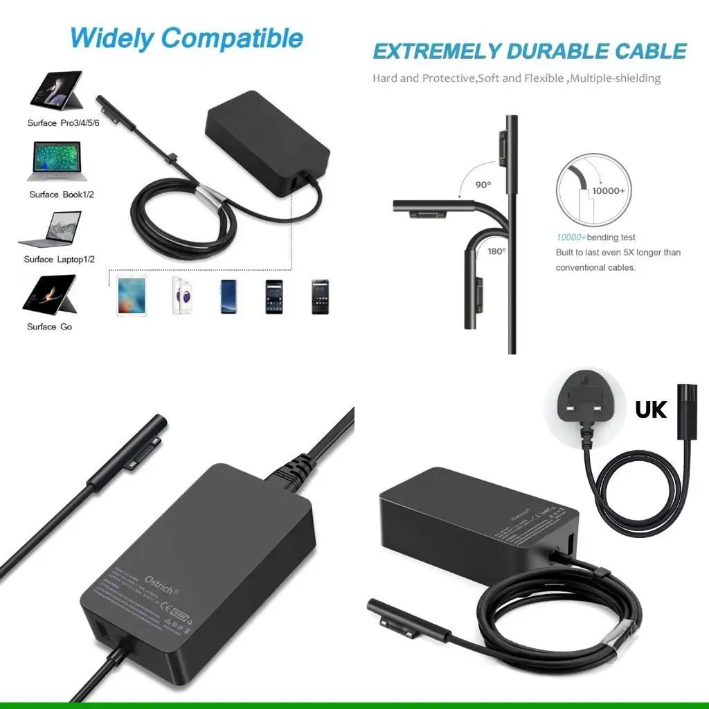 

U55C 65W for Surface Laptop AC Adapter with USB Port