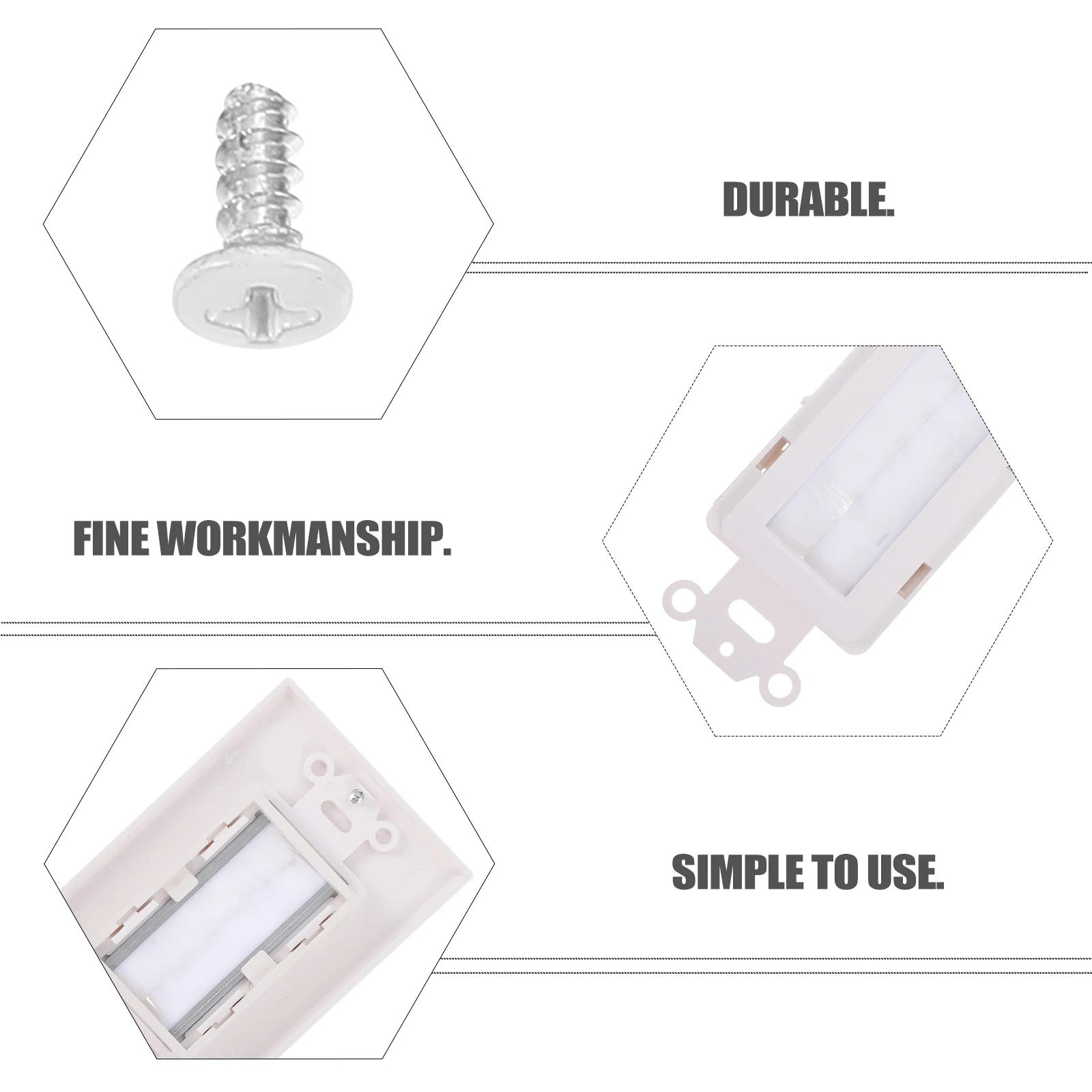 

4pcs Cable Pass Through Insert Brush Wall Plate White Single Gang Us Standard Abs Cable Management Wall Socket For Home