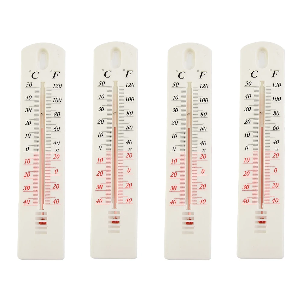 HOT Sale Greenhouse Office Warehouse Wall Thermometer Hang -50℃-+50℃ High for impact Styrene Resistant 195x40x6mm 2pcs