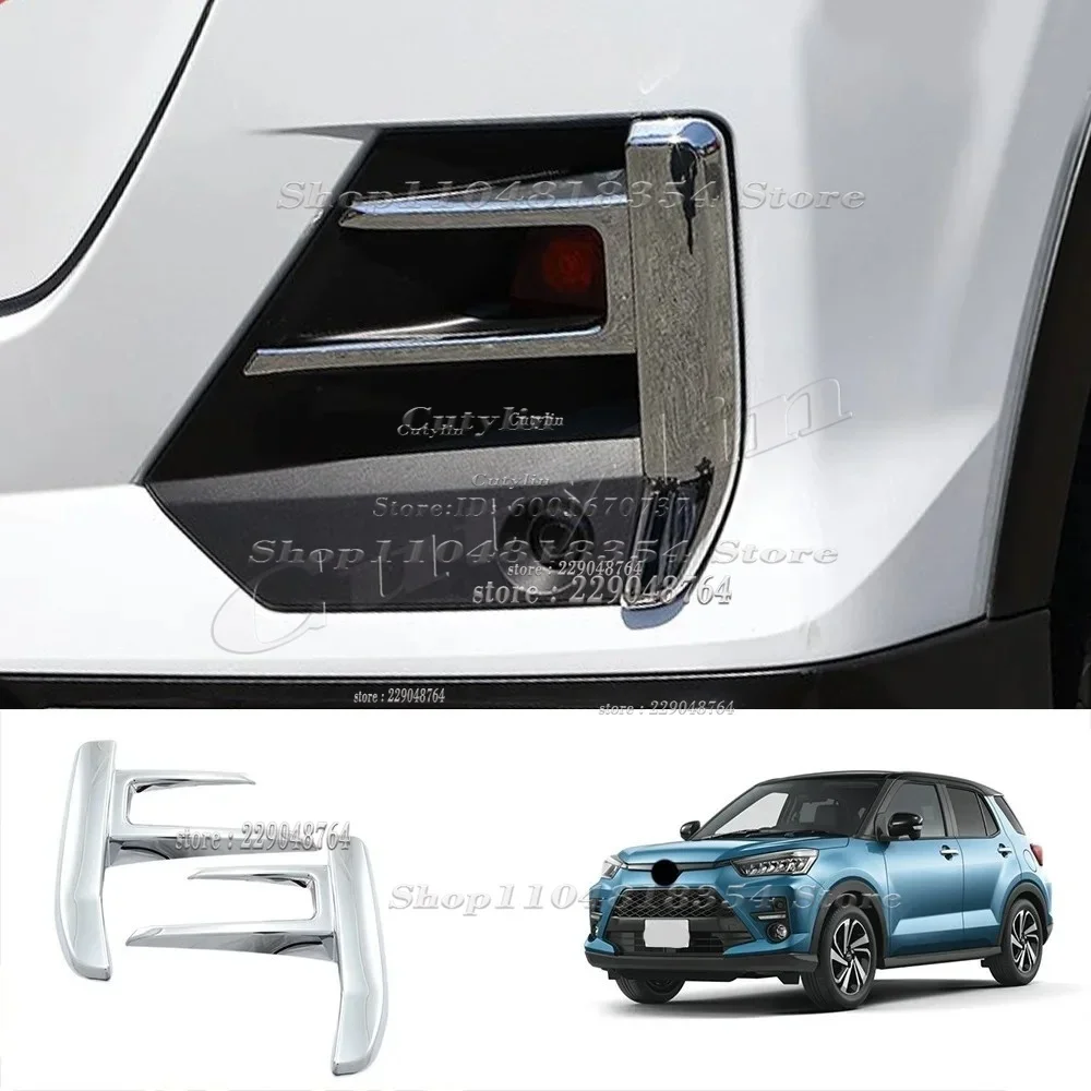 For Toyota Raize A200 2020 2021 2022 ABS Chrome Front Fog Light Lamp Cover Trim door bowl rearview mirror strip headlight trim