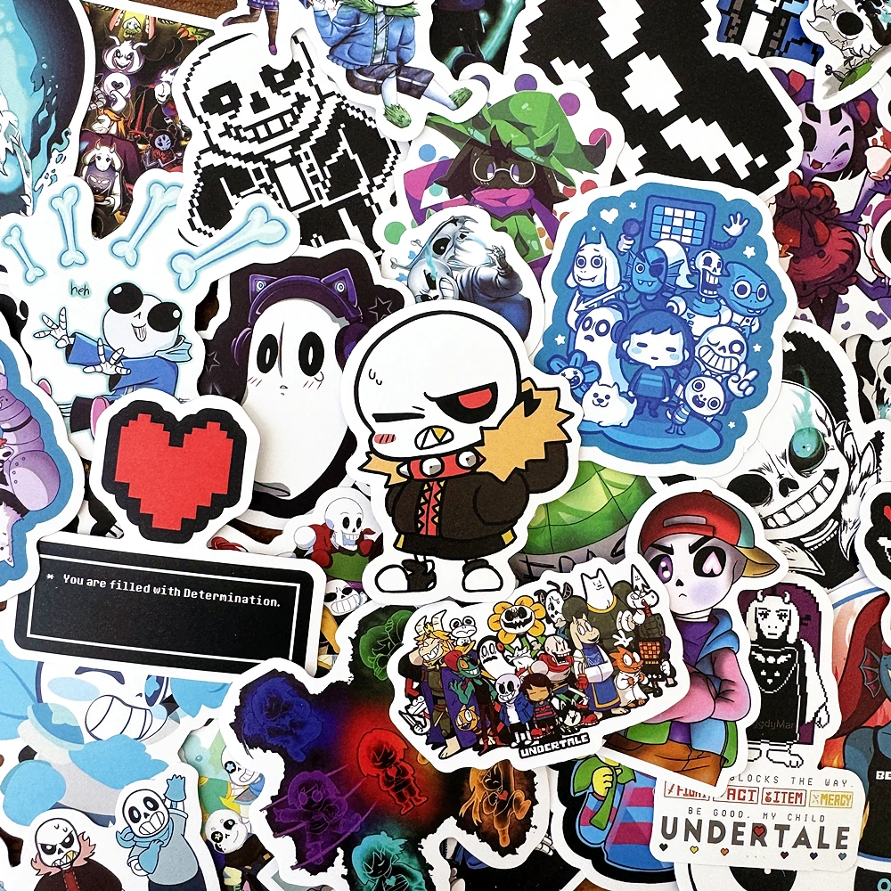 10/50pcs/pack Undertale Hot Games Lable Stickers For Cars Motorcycles Children\'s toys Decal Luggage Skateboards Computer Box