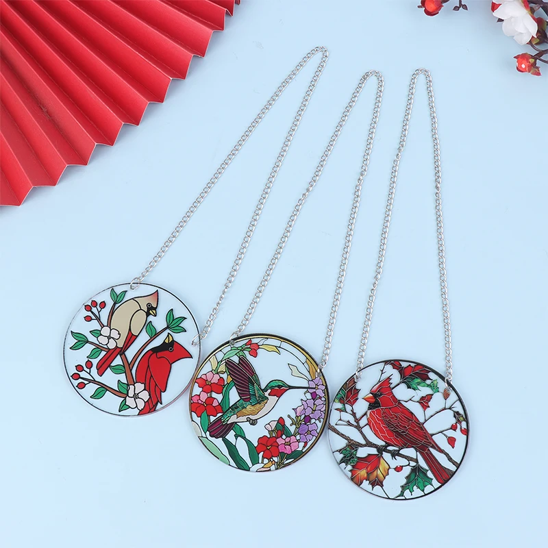 Acrílico Hummingbird Flower Pattern Pendant, Window Decoration, Interior