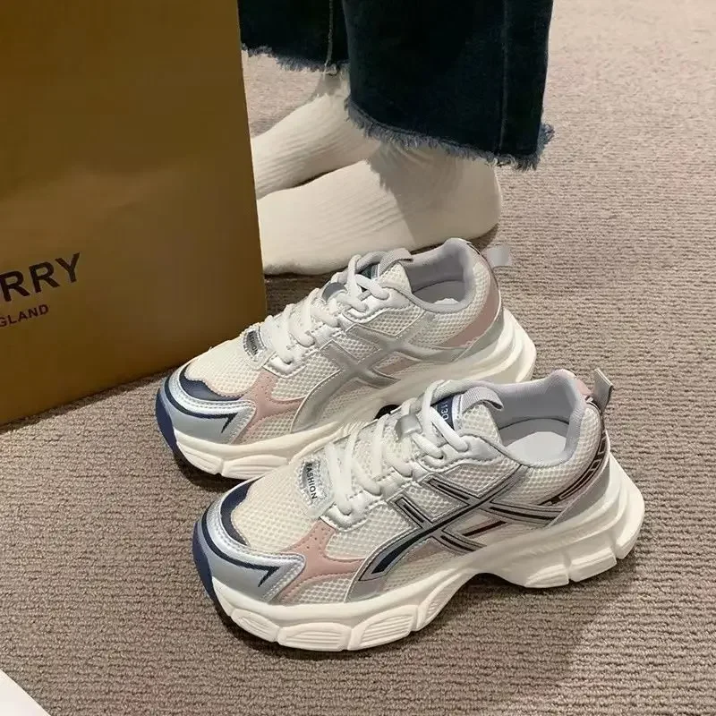 

Women Shoes Slim Stylish Lightweight Thin Soft Sole Dad Office Work Middle School Girls Sports Mesh Running Shoes