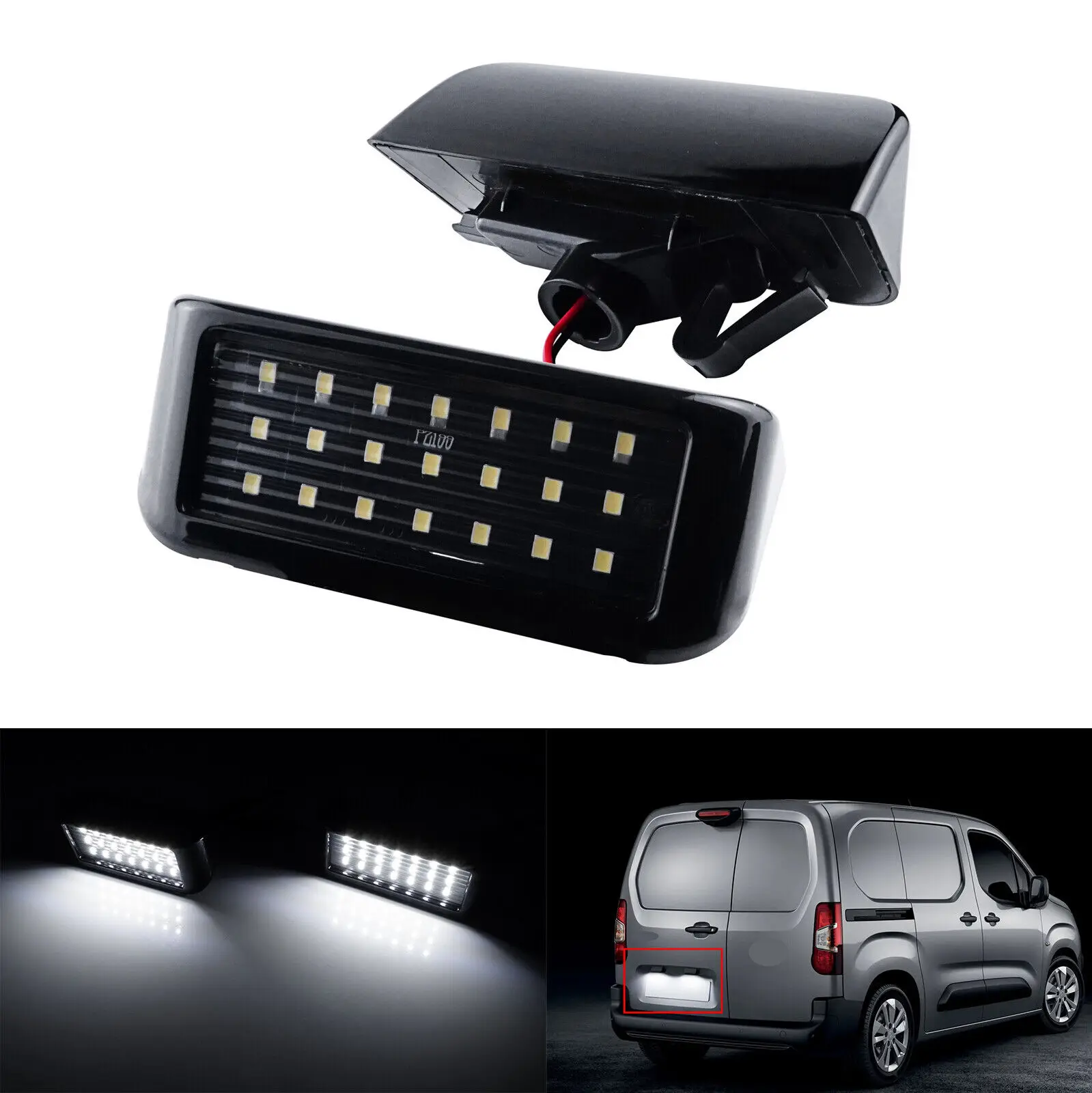 Canbus LED Licence Number Plate Light For Peugeot Expert Partner Citroen Jumpy Berlingo Dispatch 6340G7 6340E9