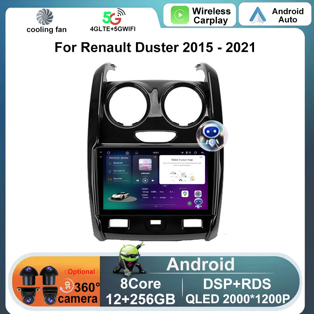 

For Renault Duster 2015 - 2021 For LADA Largus 2021 Car Radio Android 14 Multimedia Video Player Navigation No 2din Navi dvd BT