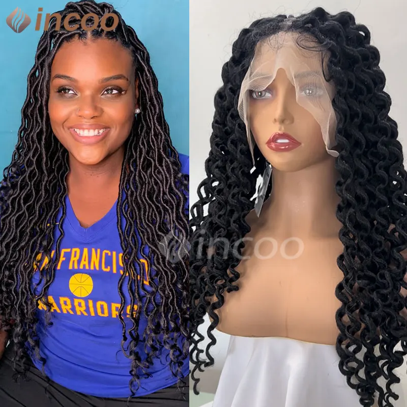 

Dreadlock Braided Wigs Cornrow Box Wigs Synthetic Full Lace Jumbo Braided Wigs Knotless Box Braids Wigs For Women Faux Locs Wigs