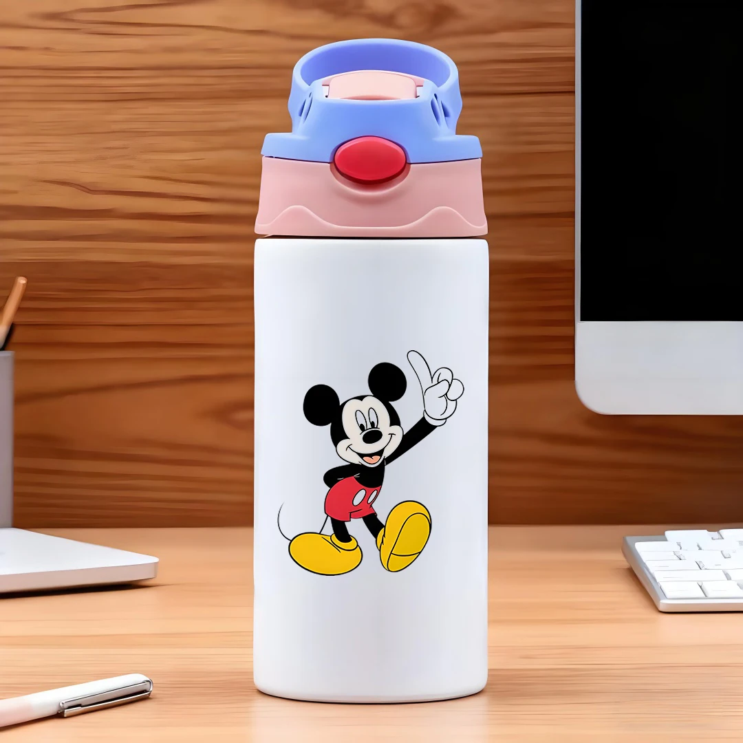 

Disney Mickey Mouse Classic Cartoon Design 304 Stainless Steel Cartoon Straw Cup Children's Water Cup New Year Gift